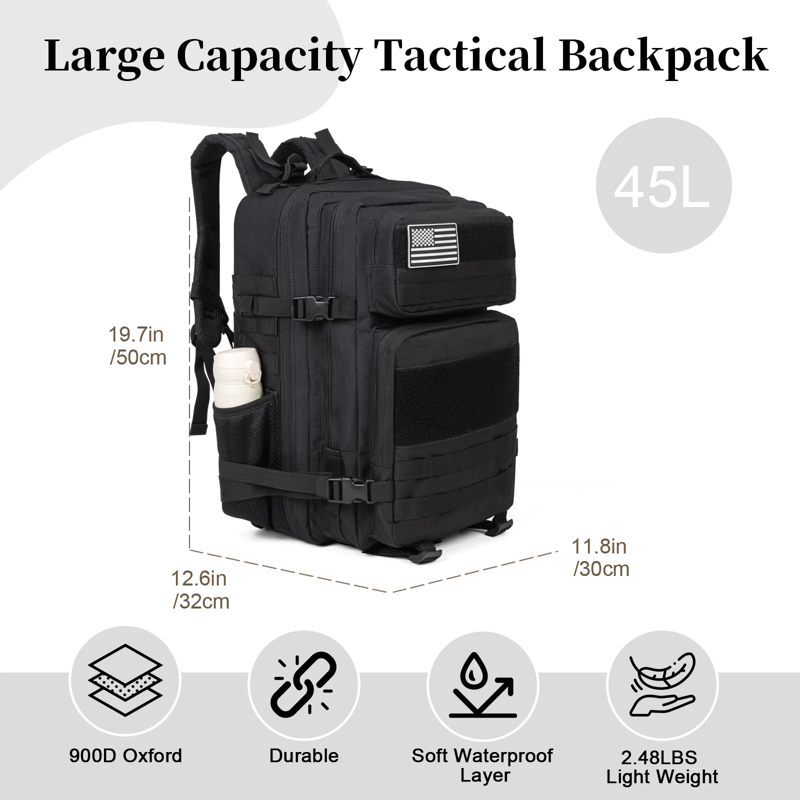 60L 군용 전술 배낭 남성용 여행용 대용량 방수 아웃 - Urban Backpack Tactical 리뷰 및 가격